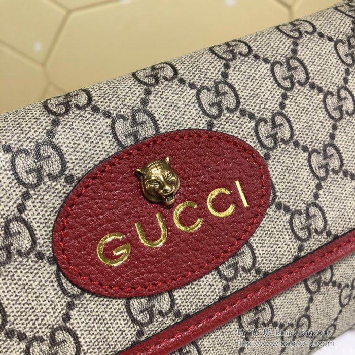 GUCCI古馳 新款 493930 Gucci腰包 古馳單肩包 Gucci斜挎包 古馳虎頭標胸包 pvc/紅色  ydgq3427